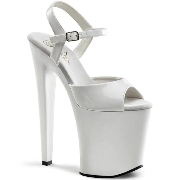 Pleaser XTREME-809 White Patent Platform Sandal Size 14