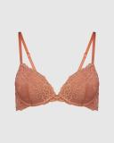 Pleasure State My Fit Lace Graduated Push Up Plunge Bra in Cinnamon Pink 10 A