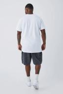 Plus Elastic Waist Relaxed Acid Wash Cargo Shorts
