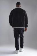 Plus Faux Suede Varsity Bomber