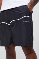 Plus Mid Length Official Man Piping Swim Shorts