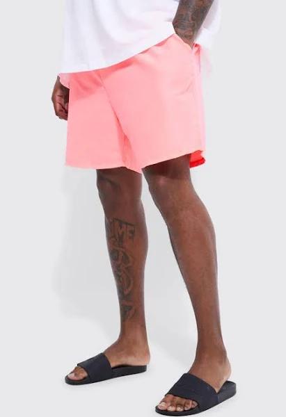 Plus Mid Length Plain Swim Shorts
