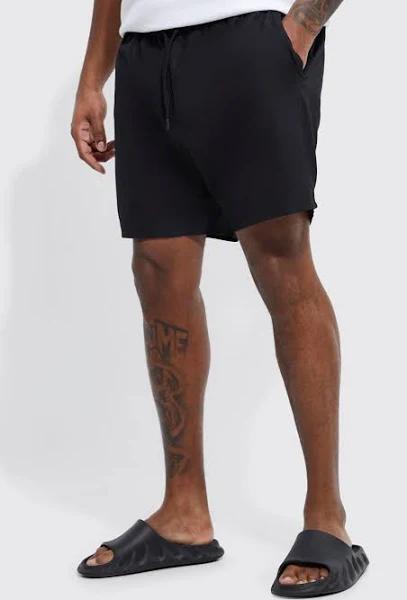 Plus Mid Length Plain Swim Shorts