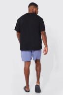 Plus Mid Length Seersucker Swim Shorts