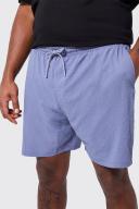 Plus Mid Length Seersucker Swim Shorts