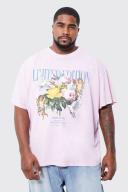 Plus Oversized Floral Cupid Graphic T-Shirt