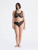 Plus Size CK96 Logo Lace Thong Black 1x