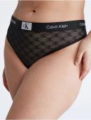 Plus Size CK96 Logo Lace Thong Black 1x