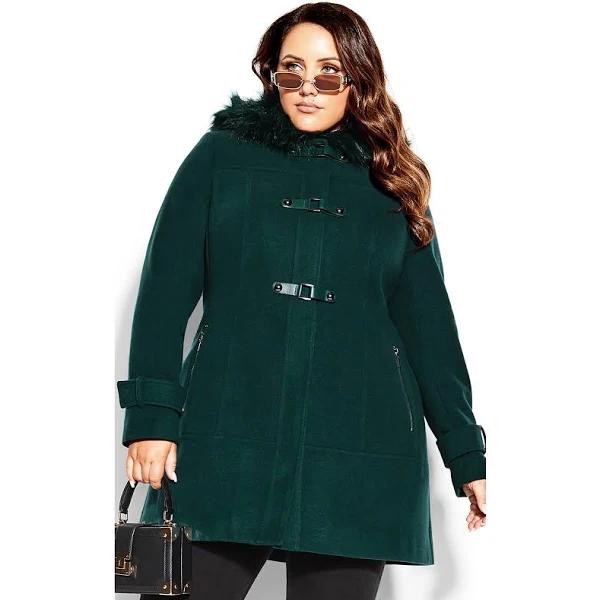 Plus Size Coat Wonderwall in Alpine, Size 24/2XL | City Chic