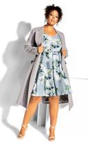 Plus Size Dress Hydrangea in Silver Grey Bloom, Size 20 | City Chic