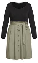 Plus Size Dress Uptown Girl in Deep Sage, Size 18 | City Chic