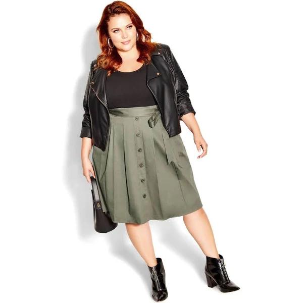 Plus Size Dress Uptown Girl in Deep Sage, Size 20 | City Chic