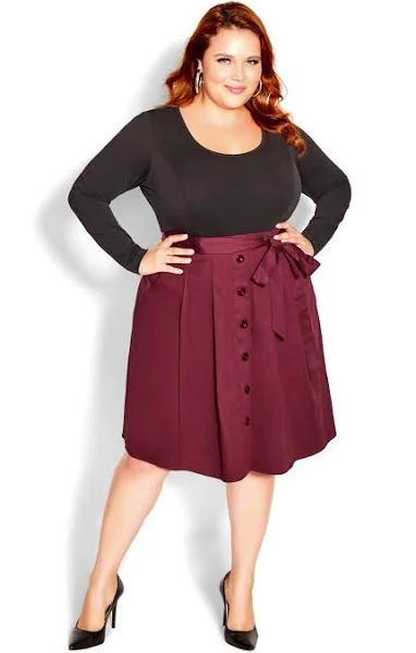 City Chic Uptown Girl Long Sleeve Dress Port