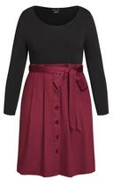 Plus Size Dress Uptown Girl in Port, Size 24 | City Chic