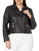 Plus Size Jacket Aria in Black/Black Trim, Size 24 | City Chic