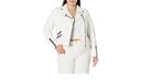 Plus Size Jacket Aria in Ivory/Black Trim, Size 16 | City Chic