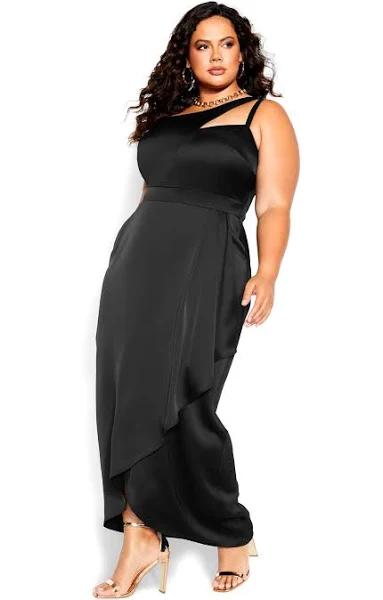 Plus Size Maxi Dress Adeline in Black, Size 20 | City Chic