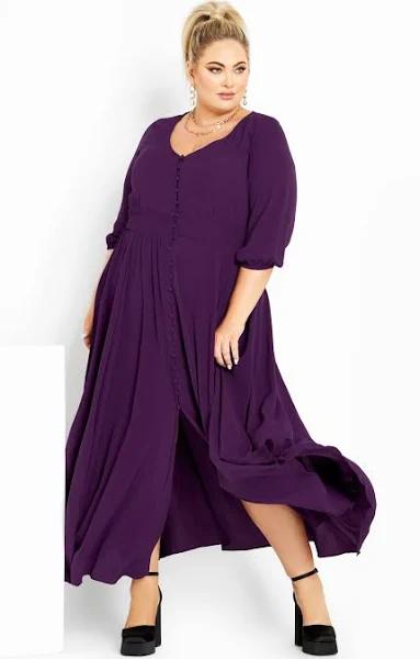 Plus Size Maxi Dress Desire in Petunia, Size 18 | City Chic