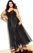 Plus Size Maxi Dress Sophia in Black, Size 14 | City Chic