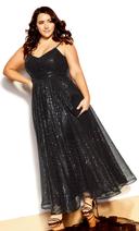 Plus Size Maxi Dress Sophia in Black, Size 14 | City Chic