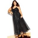 Plus Size Maxi Dress Sophia in Black, Size 18 | City Chic