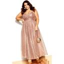Plus Size Maxi Dress Sophia in Rose Gold, Size 14 | City Chic