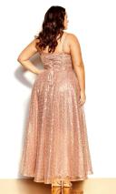 Plus Size Maxi Dress Sophia in Rose Gold, Size 14 | City Chic