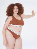Plus Size Modern Cotton Naturals Bralette Brown 1x