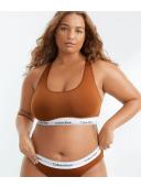 Plus Size Modern Cotton Naturals Bralette Brown 1x