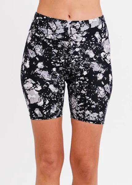 Plus Size Plus Size High Waisted Mid-Thigh Swim Shorts UPF 50+ | Gray Getaway | by Calypsa |