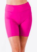 Plus Size Plus Size High Waisted Mid-Thigh Swim Shorts UPF 50+ | Pink | by Calypsa |