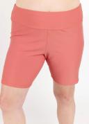 Plus Size Plus Size High Waisted Mid-Thigh Swim Shorts UPF 50+ | Rust | by Calypsa |