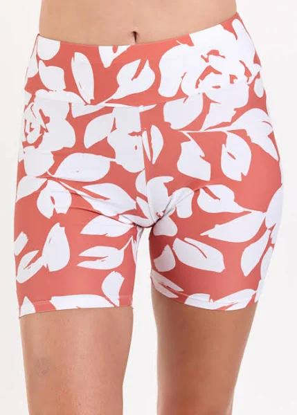 Plus Size Plus Size High Waisted Mid-Thigh Swim Shorts UPF 50+ | Rusty Rose | by Calypsa |