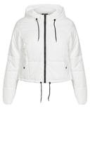 Plus Size Puffa Street Wise Ivory Jacket, Size 20/L | City Chic