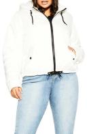 Plus Size Puffa Street Wise Ivory Jacket, Size 24/2XL | City Chic