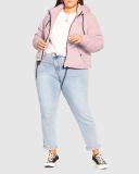 Plus Size Puffa Street Wise Jacket in Peony, Size 18 | City Chic