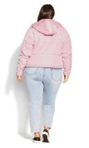 Plus Size Puffa Street Wise Jacket in Peony, Size 22 | City Chic