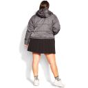 Plus Size Puffa Street Wise Jacket in Platinum, Size 12 | City Chic