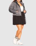Plus Size Puffa Street Wise Jacket in Platinum, Size 20 | City Chic