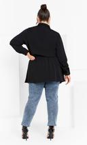 Plus Size Tunic Olivia Top in Black, Size 16 | City Chic