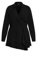 Plus Size Tunic Olivia Top in Black, Size 20 | City Chic