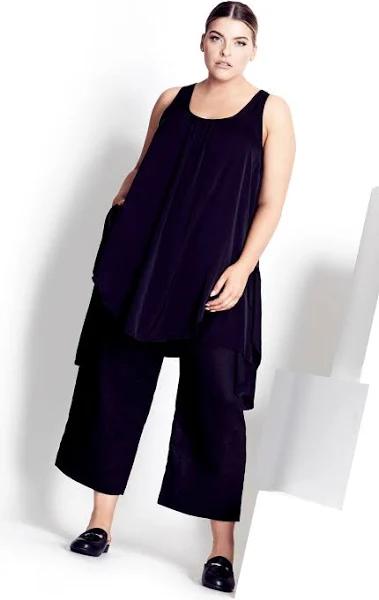 Plus Size Tunic Transform Top in Black, Size 12/2XS | City Chic