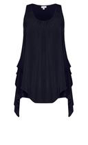 Plus Size Tunic Transform Top in Black, Size 18/M | City Chic