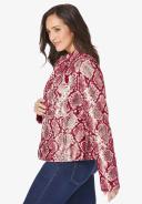 Plus Size Women's Zip Front Leather Jacket by Jessica London in Cognac (Size 28 W)