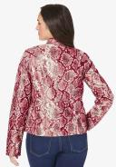 Plus Size Women's Zip Front Leather Jacket by Jessica London in Cognac (Size 28 W)