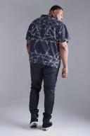 Plus Skinny Fit Coated Biker Jean