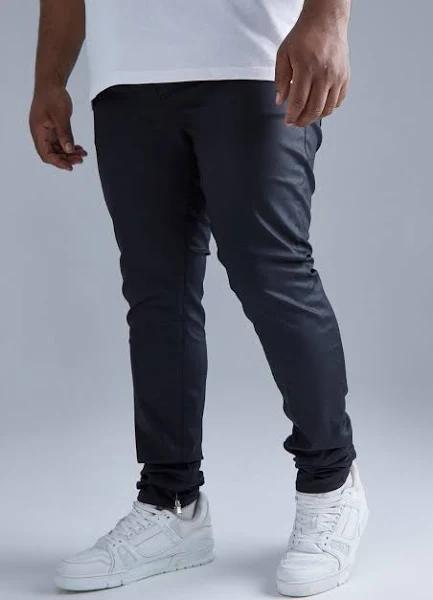 Plus Skinny Stacked Zip Hem Coated Jean