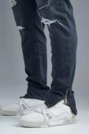 Plus Skinny Stretch Ripped Jean With Zip Hem