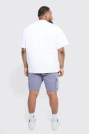Plus Twill Elastic Waist Zip Cargo Short