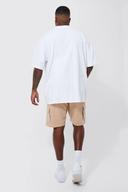 Plus Twill Elastic Waist Zip Cargo Short